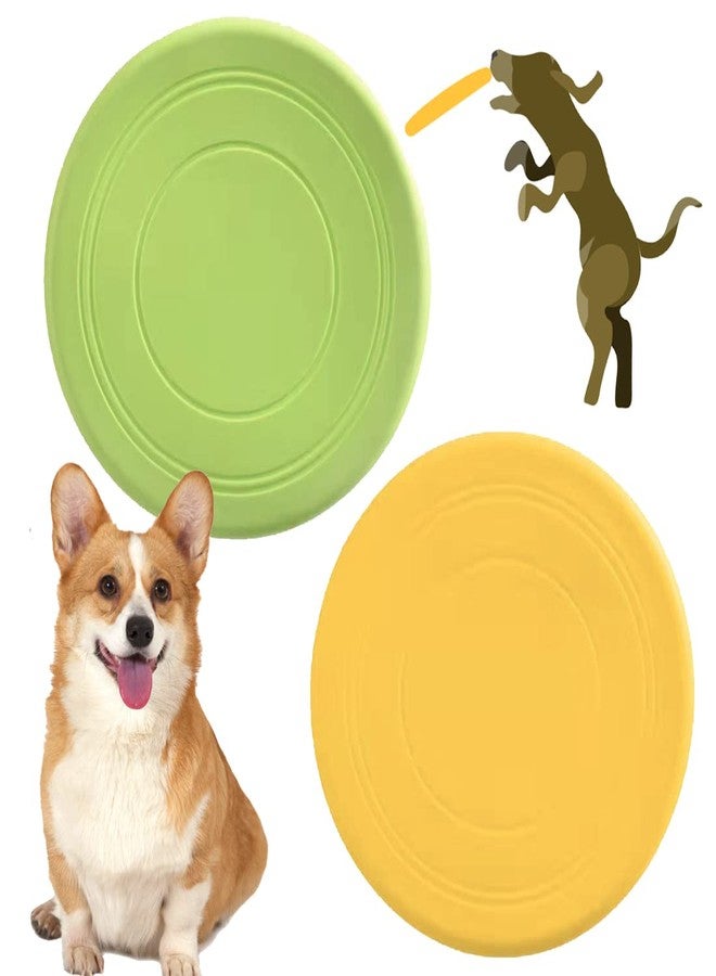 coldchill 7 Inch Dog Flying Disc, Puppy Flyer Toy React Faster Training Interactive Toys for Small Medium Dog, Lightweight Durable and Water Resistant Floating Saucer (Green+Yellow) - Image 1
